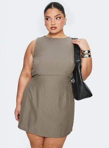 Yumiko Romper Green Stripe Curve