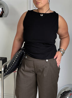 Lose Your Number High Neck Top Black Curve