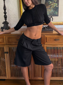 Brynah Pintuck Tailored Short Black