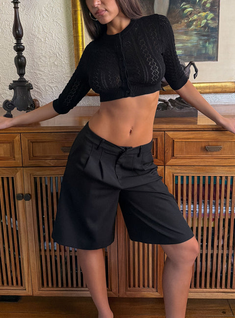 Brynah Pintuck Tailored Short Black