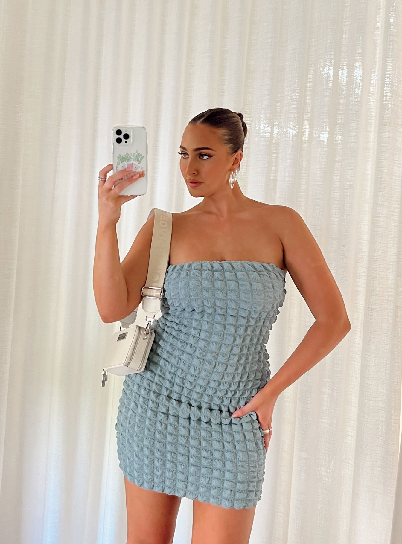 product Princess Polly Square Neck  Balmoral Mini Dress Blue