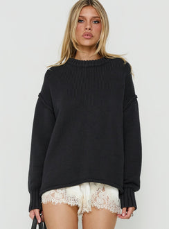 Wilda Crew Neck Knit Sweater Navy