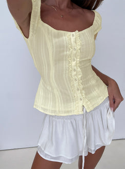 Gysella Off Shoulder Woven Top Yellow