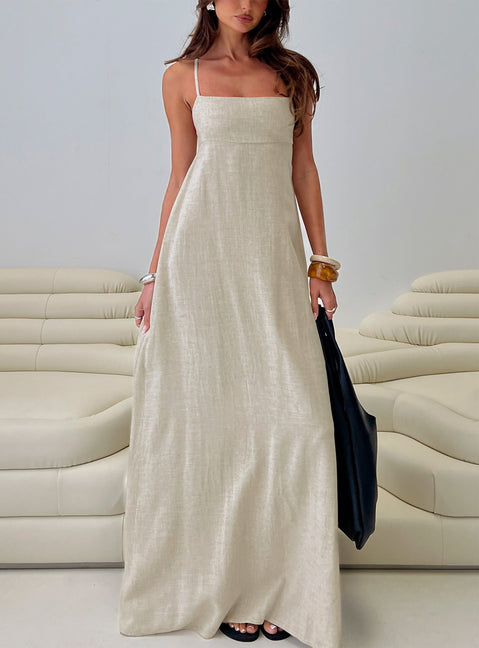 Solie Tie Back Maxi Dress Natural