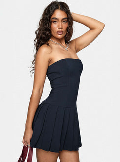 Mark My Words Strapless Playsuit Blue
