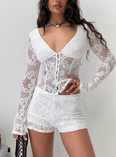 Karmoni Lace Shorts White