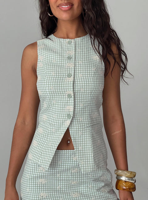 Worth It Button Up Top Green Check