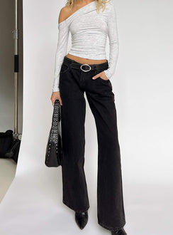 Ellanor Low Rise Straight Leg Jeans Washed Black Petite