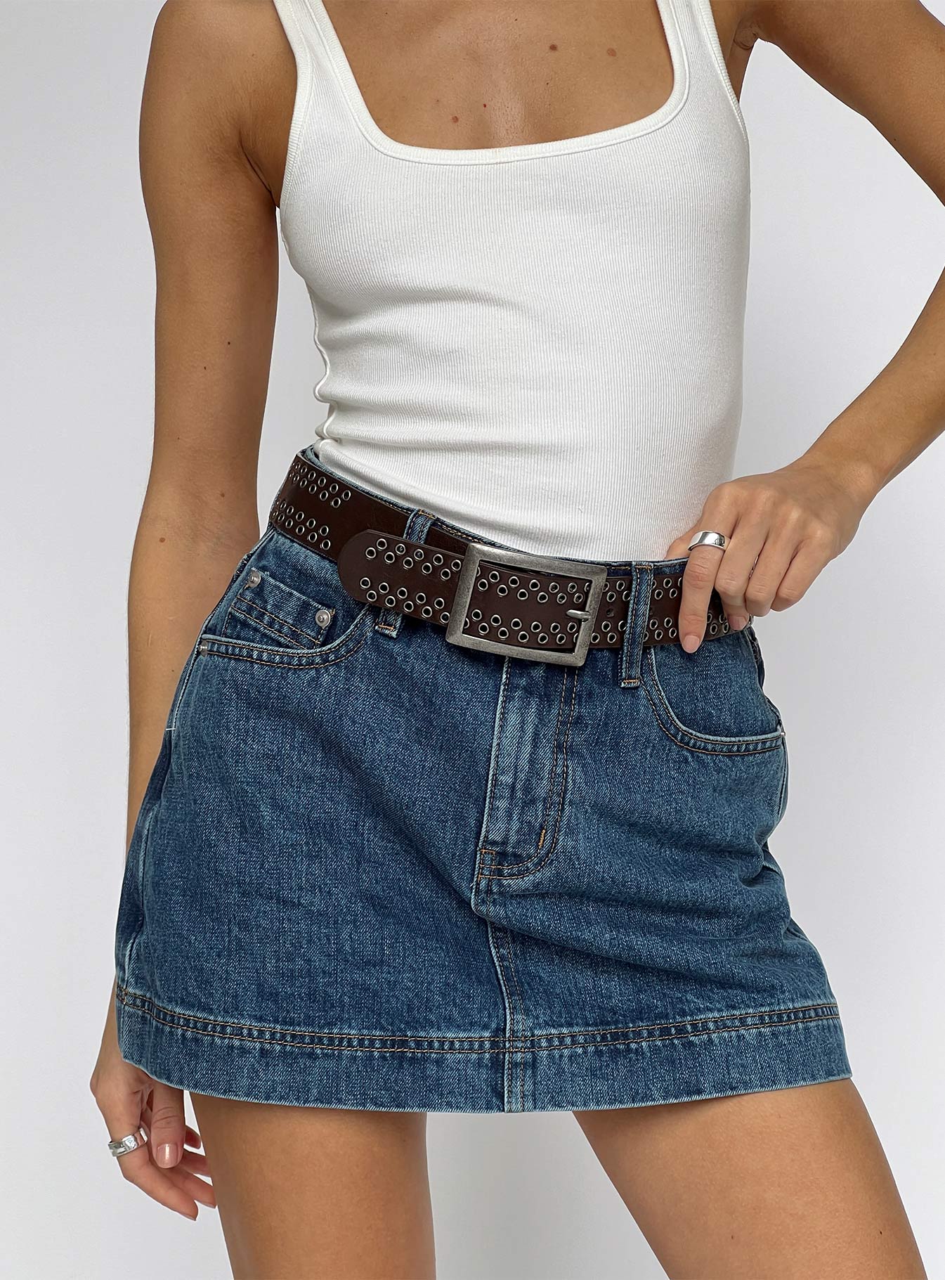 Gazelle Denim Skort Mid Wash Tall