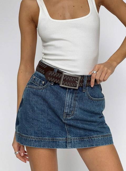 Gazelle Denim Skort Mid Wash Tall