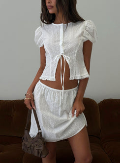 Bardot Blouse Top White