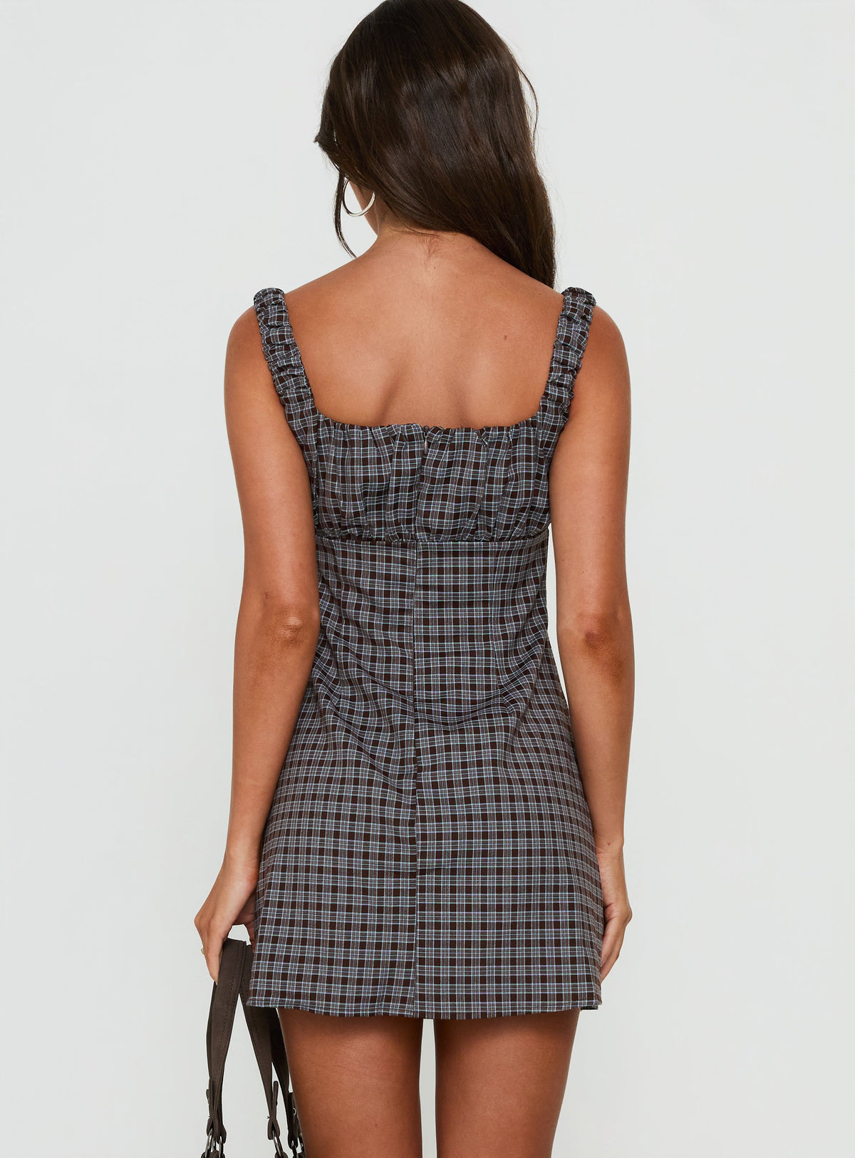 Donnamarie Mini Dress Brown Check