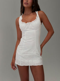 Marloww Broderie Detail Romper White