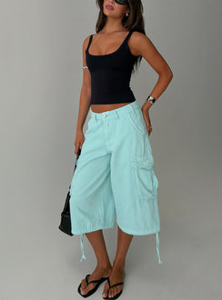 Hudsen Longline Cargo Shorts Turquoise