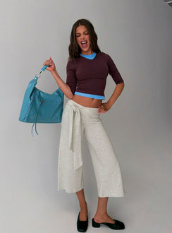 Allena Gaucho Tie Detail Shorts Grey Marle