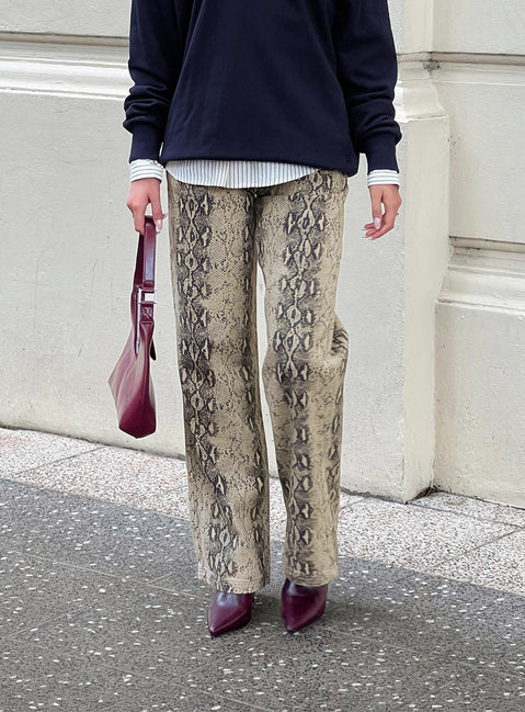 Serpentina Straight Leg Jeans Snake Mid Rise 