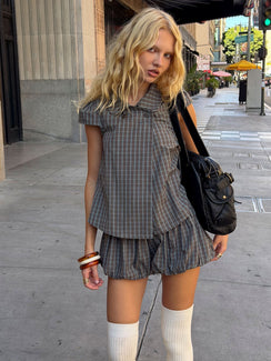 Tuckerr Trench Top Grey Check