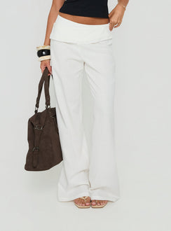 Brea Frill Belted Pants White