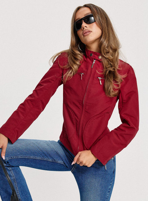 All A Blur Moto Jacket Red