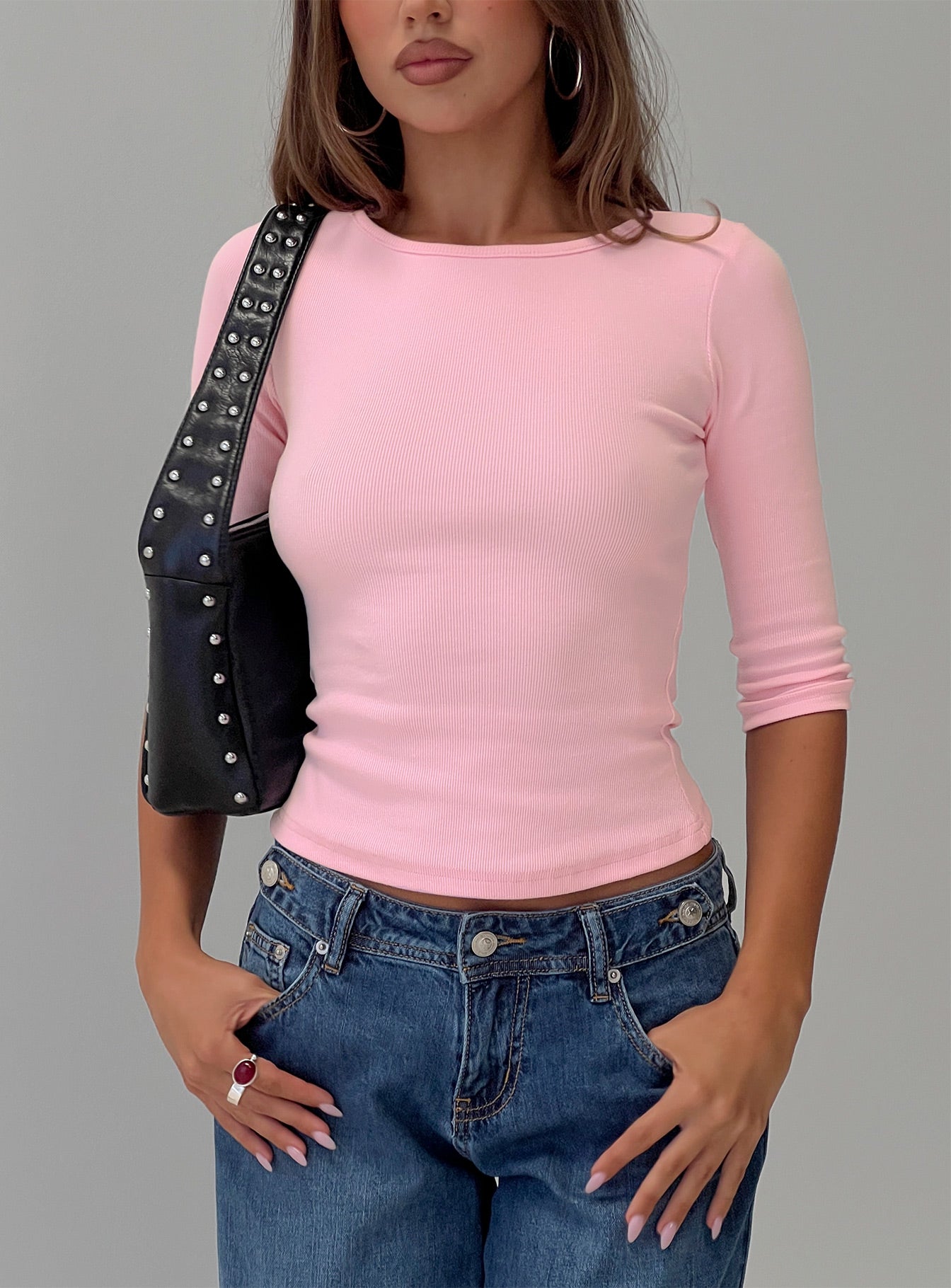 Elaia 3/4 Sleeve Top Pink