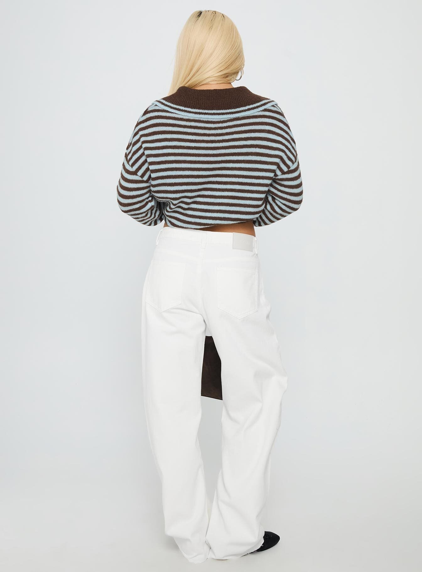 Kaio Mid Rise Barrel Leg Denim Jeans White