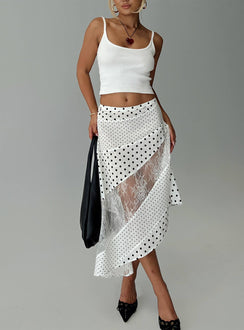 Rennar Maxi Skirt White / Polka Dot Petite