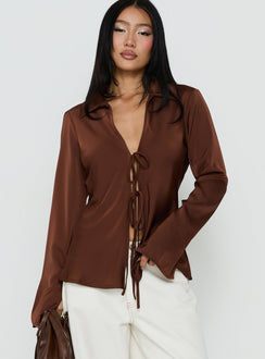Way Life Goes Long Sleeve Top Chocolate