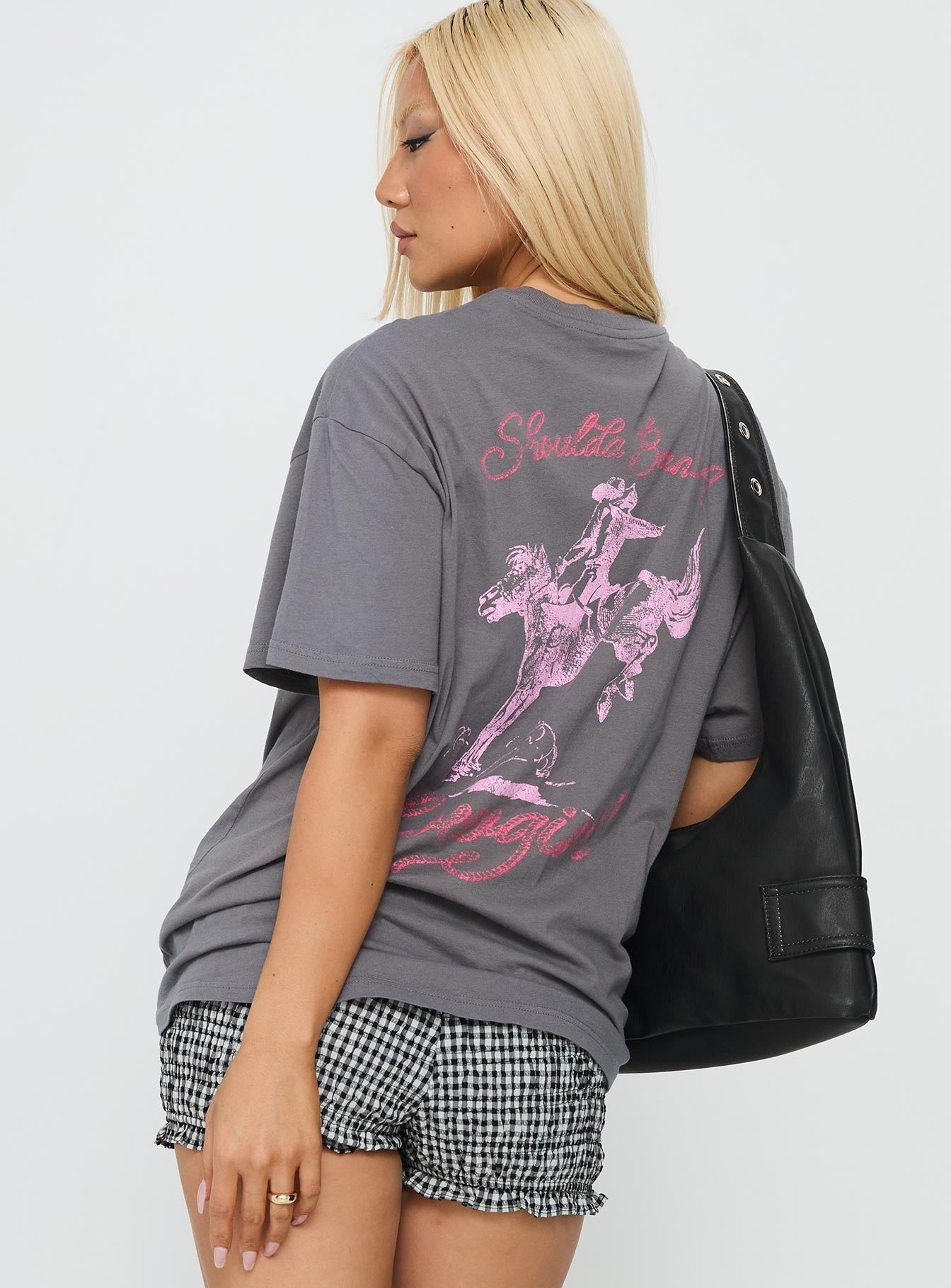 Cowgirl Baby Oversized Tee Charcoal Grey