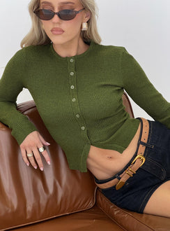 Suzu Long Sleeve Knit Top Olive