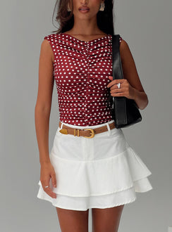 front view of model wearing Princess Polly Perfect Harmony Ruched Top Multi Sleeveless V-Neck 