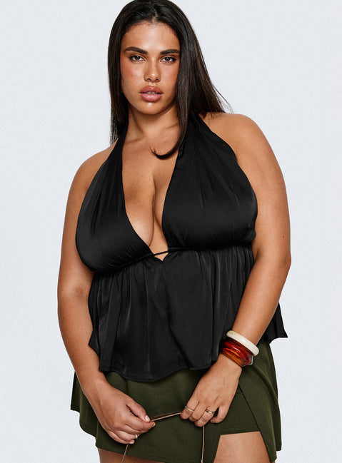 Saddler Halter Top Black Curve
