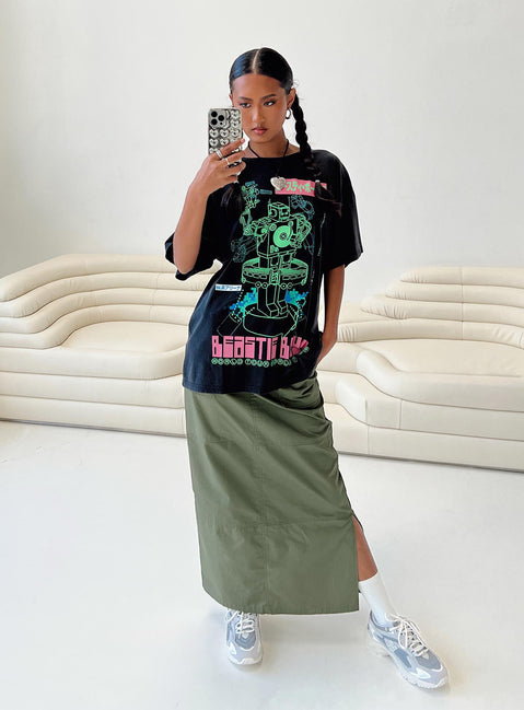 product Princess Polly Half Sleeves Asymmetric Neckline  Beastie Boys World Tour Oversized Tee Black