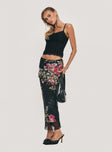 Paganio Maxi Skirt Black Floral