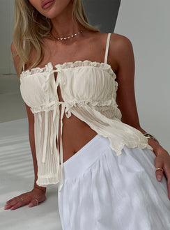 Levonne Textured Layered Bust Shirt Cream