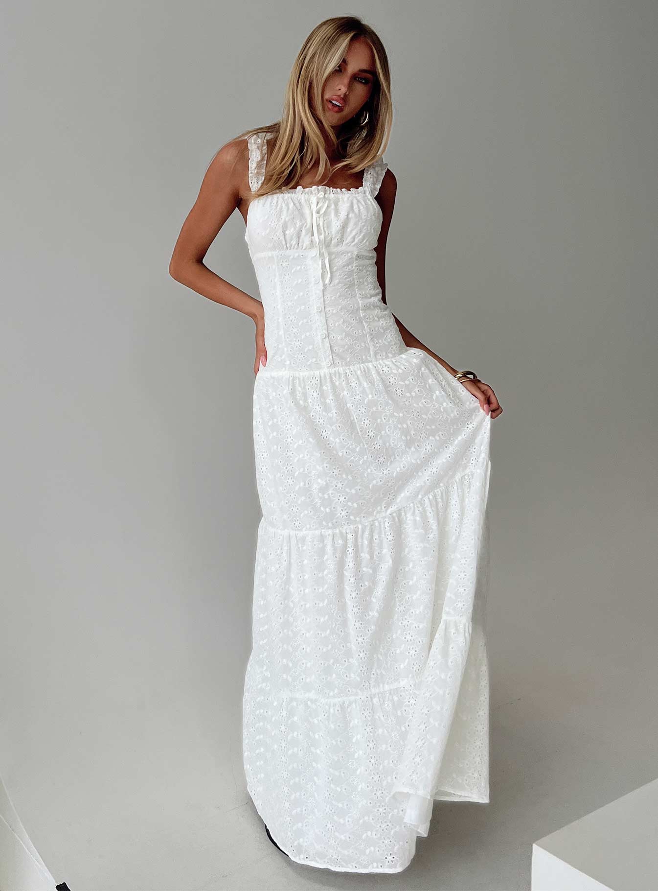 State Of Grace Embroidered Maxi Dress White | Princess Polly State Of Grace Embroidered Maxi Dress White | Princess Polly