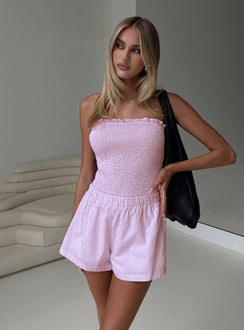 Made For Me Strapless Playsuit Pink Stripe