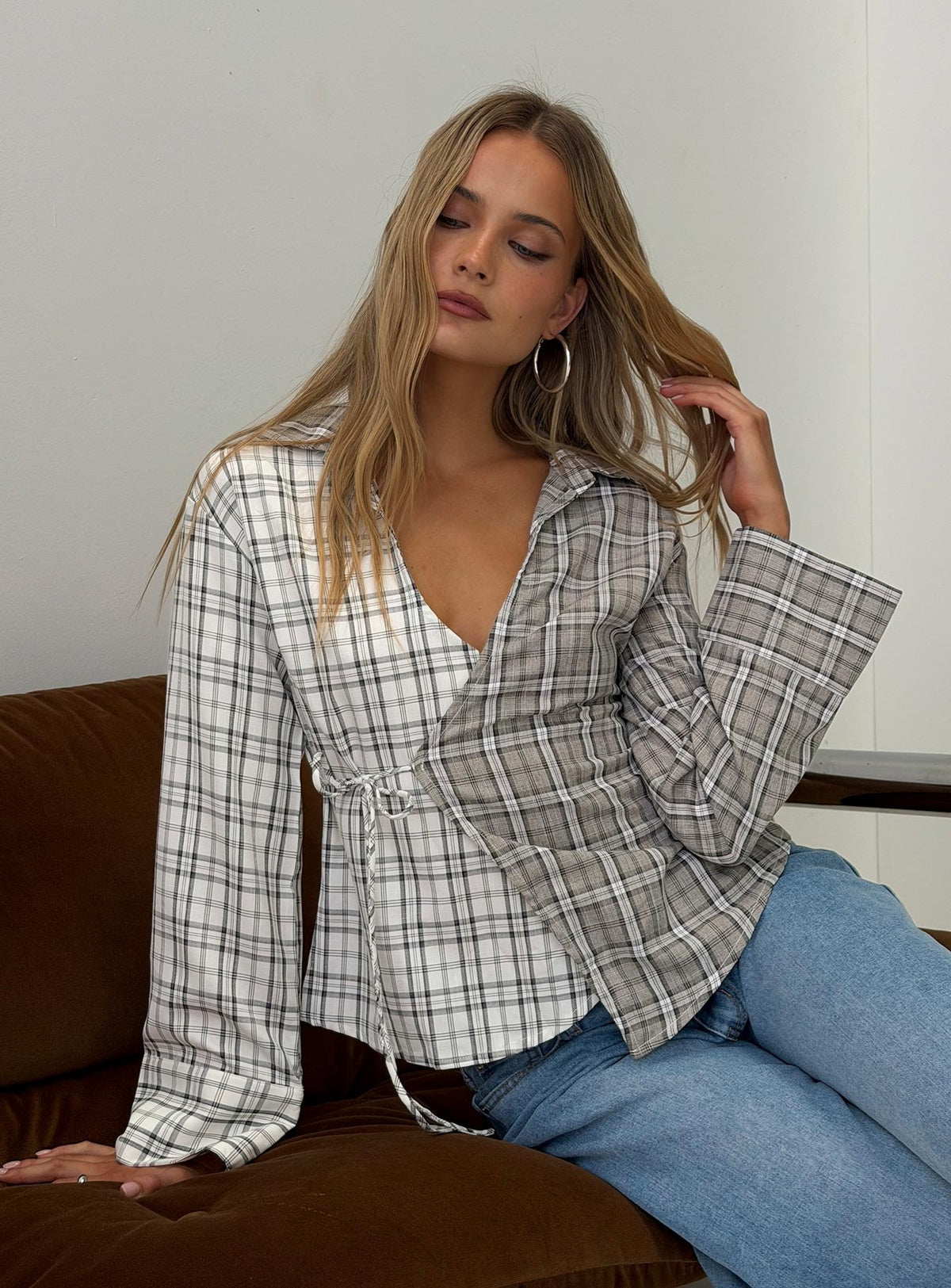 Rummie Long Sleeve Spliced Shirt Check