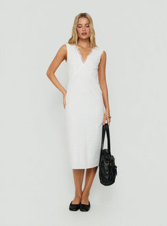 Eloisah Sleeveless Midi Dress White
