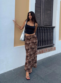 product Emily Maxi Skirt Leopard Print Princess Polly  Maxi 