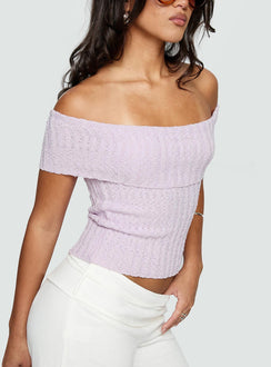Murmur Off Shoulder Top Lilac