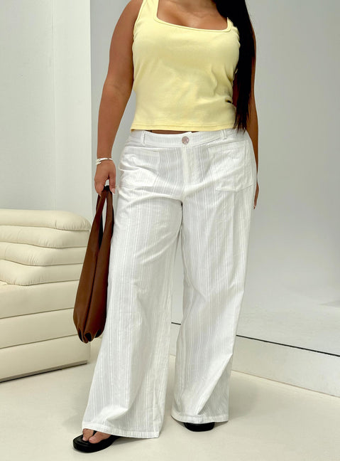 Vendi Low Rise Pant White Curve