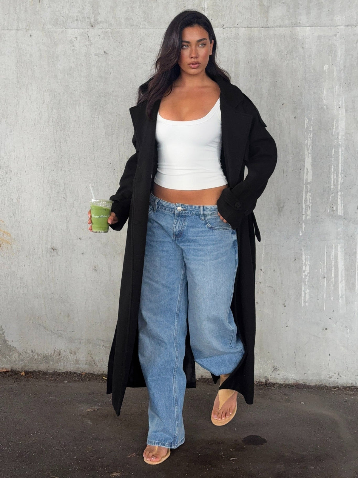 Rylanne Longline Trench Coat Black