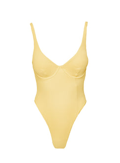 January Underwire Ribbed One Piece Yellow