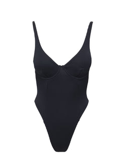 January Underwire Ribbed One Piece Black