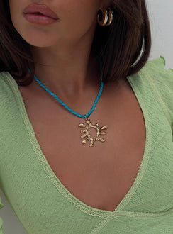 Go Dancing Necklace Gold / Blue