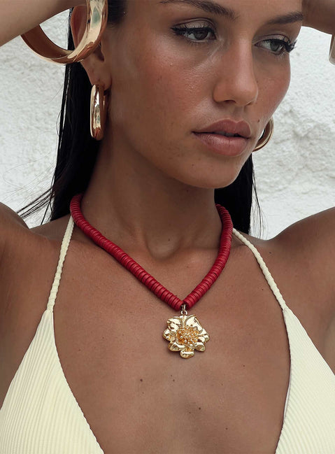 California Dreaming Necklace Red / Gold