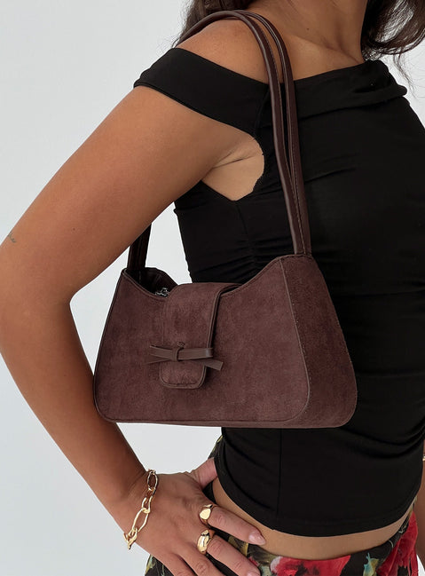 Scotlyn Shoulder Bag Faux Suede Brown
