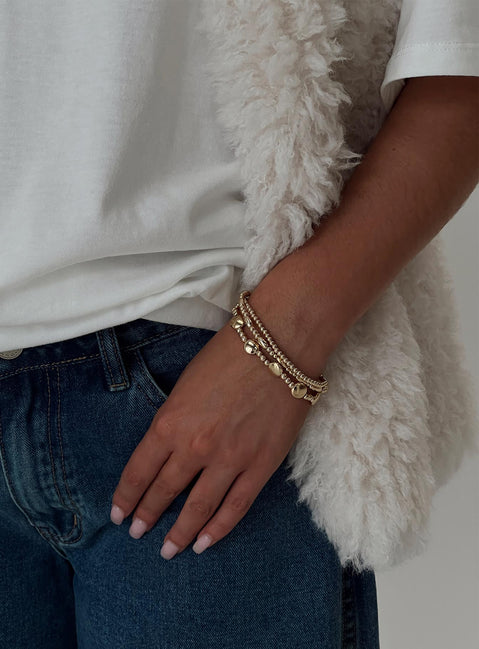 Believe Me Bracelet Set Gold