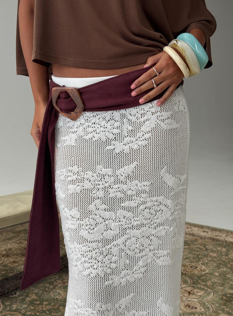 Wrylie Faux Suede Belt Plum