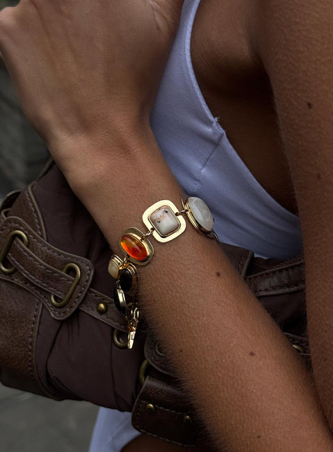 Show Off Gemstone Bracelet Gold